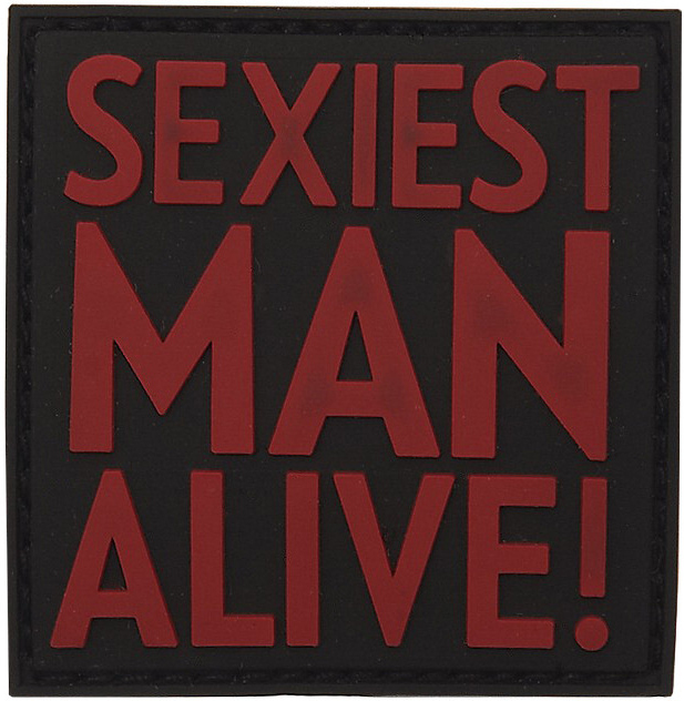 3D PVC Nášivka/Patch Sexiest man alive - black/red