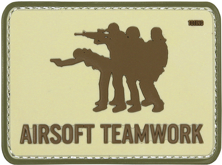3D PVC Nášivka/Patch Airsoft Teamwork - sand/green