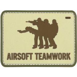 3D PVC Nášivka/Patch Airsoft Teamwork - sand/green