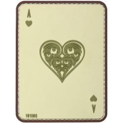 3D PVC Nášivka/Patch Ace of hearts - sand/coyote