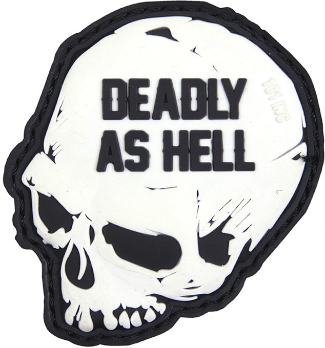 3D PVC Nášivka/Patch Deadly as hell - white/black