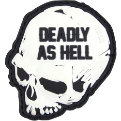 3D PVC Nášivka/Patch Deadly as hell - white/black