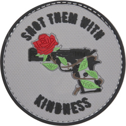 3D PVC Nášivka/Patch Shot them with kindness - grey/black
