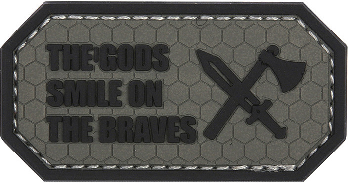 3D PVC Nášivka/Patch The Gods smile on the braves - grey/black