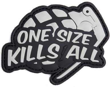 3D PVC Nášivka/Patch One size kills all - grey/black