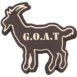 3D PVC Nášivka/Patch G.O.A.T. - brown