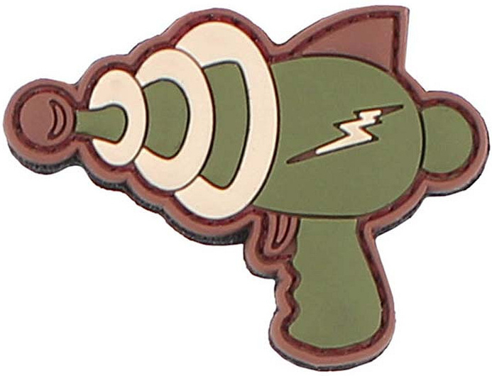 3D PVC Nášivka/Patch Spacegun - green/brown