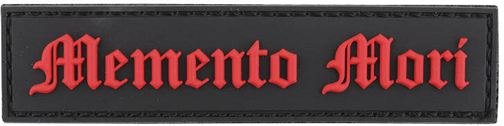 3D PVC Nášivka/Patch Memento Mori (stripe) - black/red
