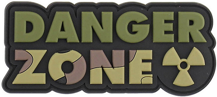 3D PVC Nášivka/Patch Danger Zone - black/woodland/green