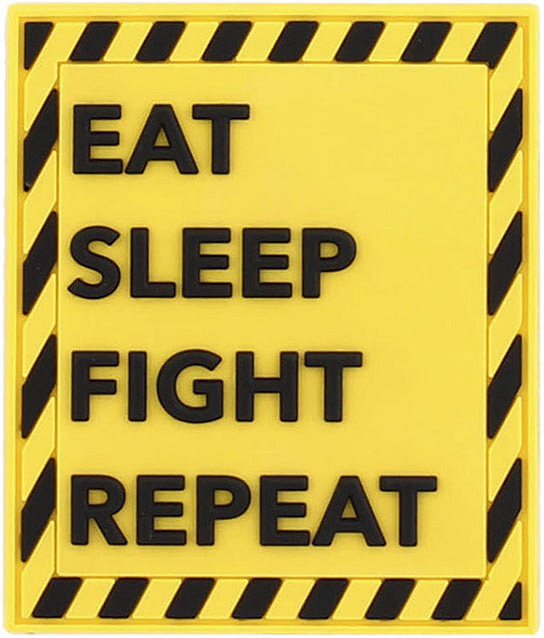3D PVC Nášivka/Patch Eat sleep shoot repeat - yellow/black