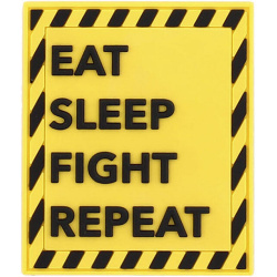 3D PVC Nášivka/Patch Eat sleep shoot repeat - yellow/black