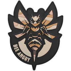 3D PVC Nášivka/Patch Bee Angry - black/desert camo