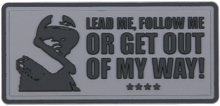 3D PVC Nášivka/Patch Lead me, follow me - grey