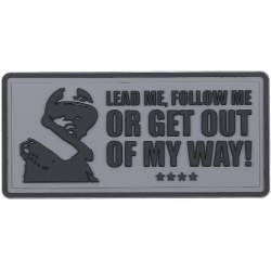 3D PVC Nášivka/Patch Lead me, follow me - grey
