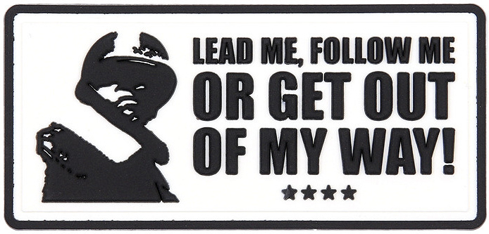 3D PVC Nášivka/Patch Lead me, follow me - white