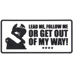 3D PVC Nášivka/Patch Lead me, follow me - white