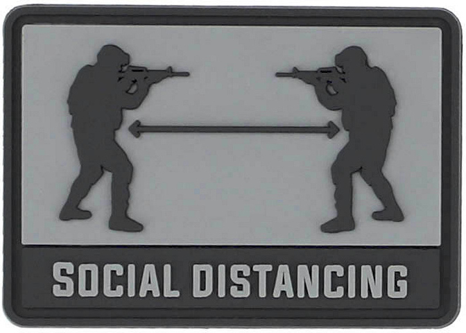 3D PVC Nášivka/Patch Social distance - grey