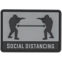 3D PVC Nášivka/Patch Social distance - grey
