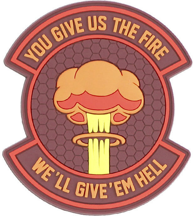 3D PVC Nášivka/Patch We 'll give 'em hell - red/orange