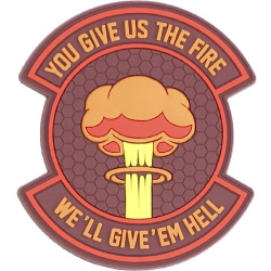 3D PVC Nášivka/Patch We 'll give 'em hell - red/orange