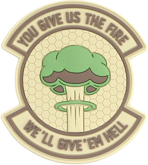 3D PVC Nášivka/Patch We 'll give 'em hell - sand/coyote