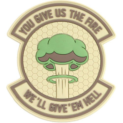 3D PVC Nášivka/Patch We 'll give 'em hell - sand/coyote