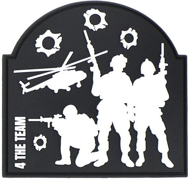 3D PVC Nášivka/Patch 4 the team - black/white