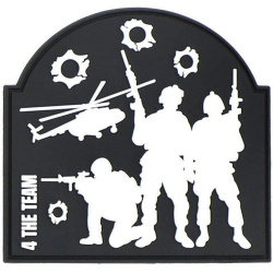 3D PVC Nášivka/Patch 4 the team - black/white