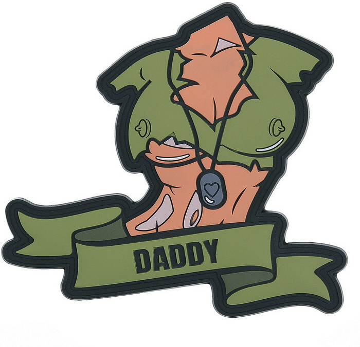 3D PVC Nášivka/Patch Daddy girl - green
