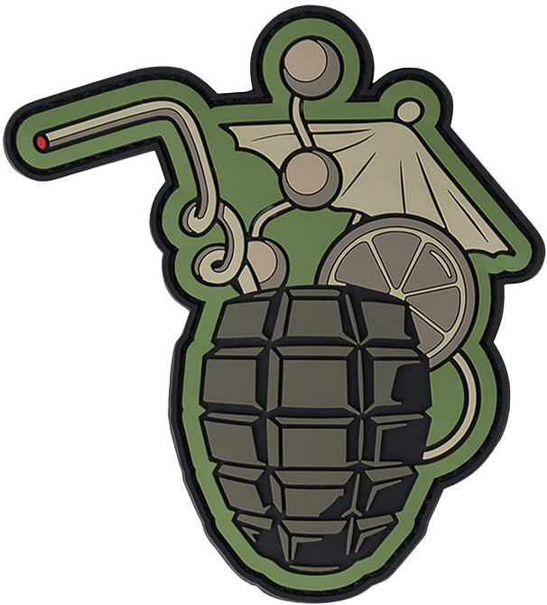 3D PVC Nášivka/Patch Cocktail grenade - green