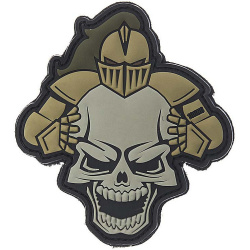 3D PVC Nášivka/Patch Knight & Skull - grey/sand