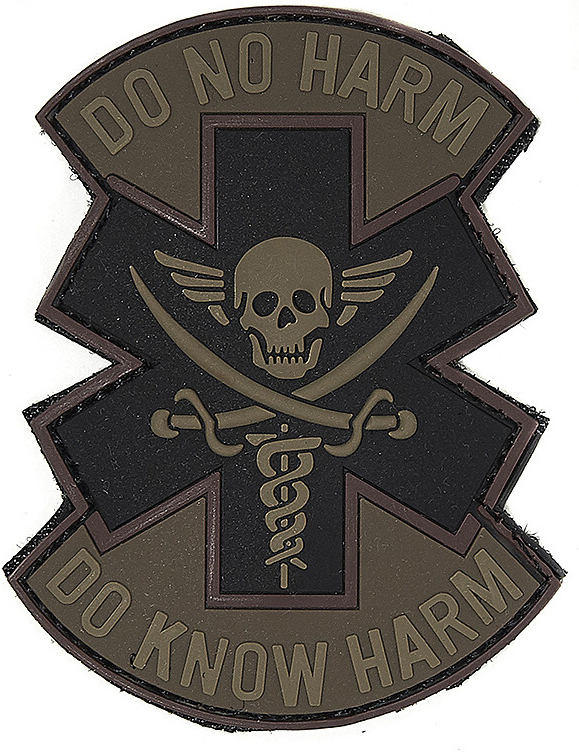 3D PVC Nášivka/Patch Do no harm Do know harm - brown/black