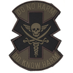 3D PVC Nášivka/Patch Do no harm Do know harm - brown/black