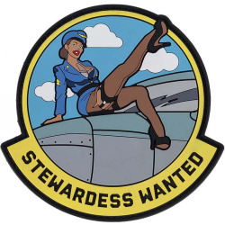 3D PVC Nášivka/Patch Stewardess wanted - color