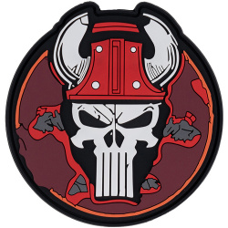 3D PVC Nášivka/Patch Punish skull bull - color