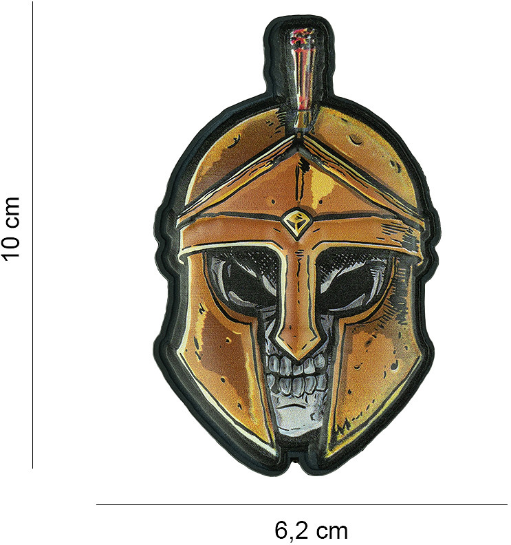 3D UV PVC  Nášivka/Patch Skull Spartan - color (#8036)