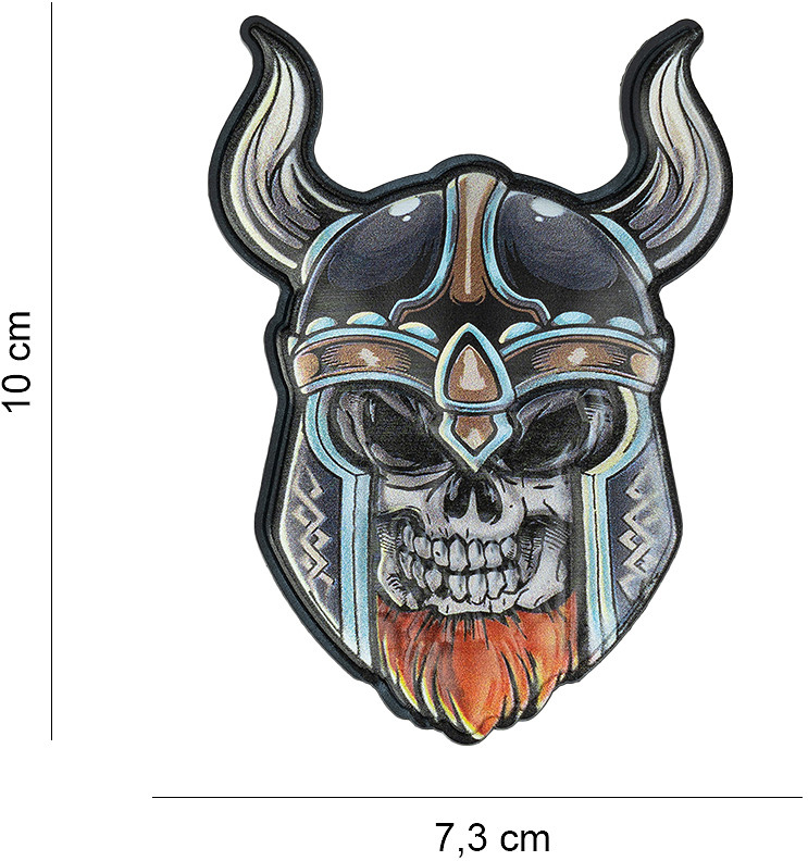 3D UV PVC  Nášivka/Patch Skull viking - color (#8038)