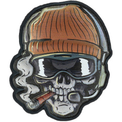 3D UV PVC  Nášivka/Patch Skull Beanie warrior - color (#8045)