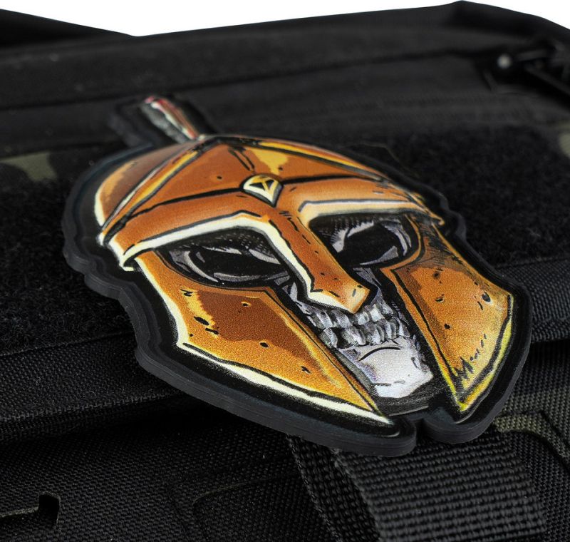 3D UV PVC  Nášivka/Patch Skull Spartan - color (#8036)
