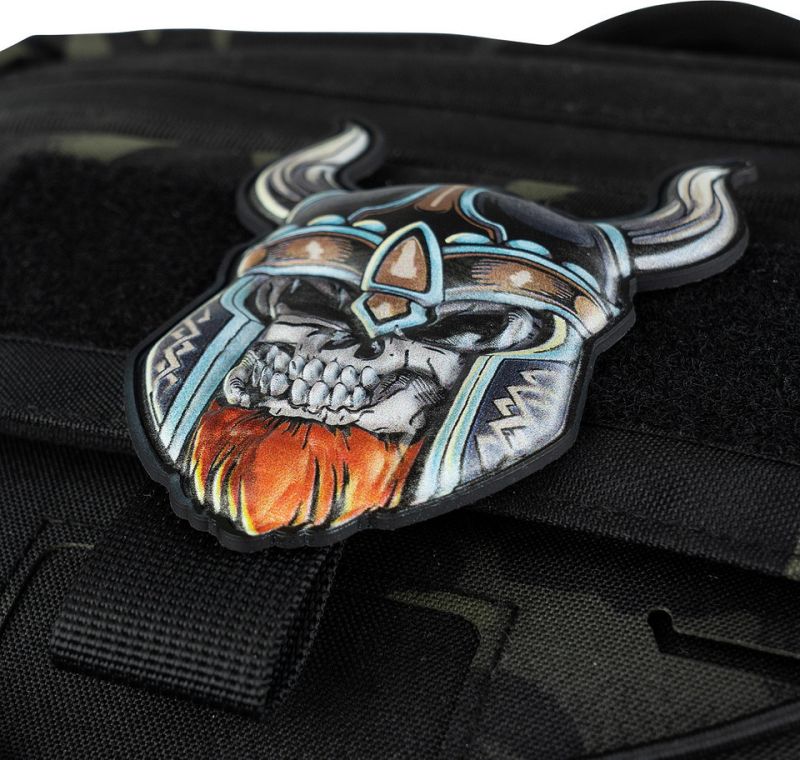 3D UV PVC  Nášivka/Patch Skull viking - color (#8038)