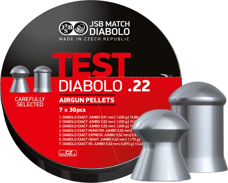 JSB MATCH DIABOLO Náboj 5,5mm Test Exact 210ks (2004-210)