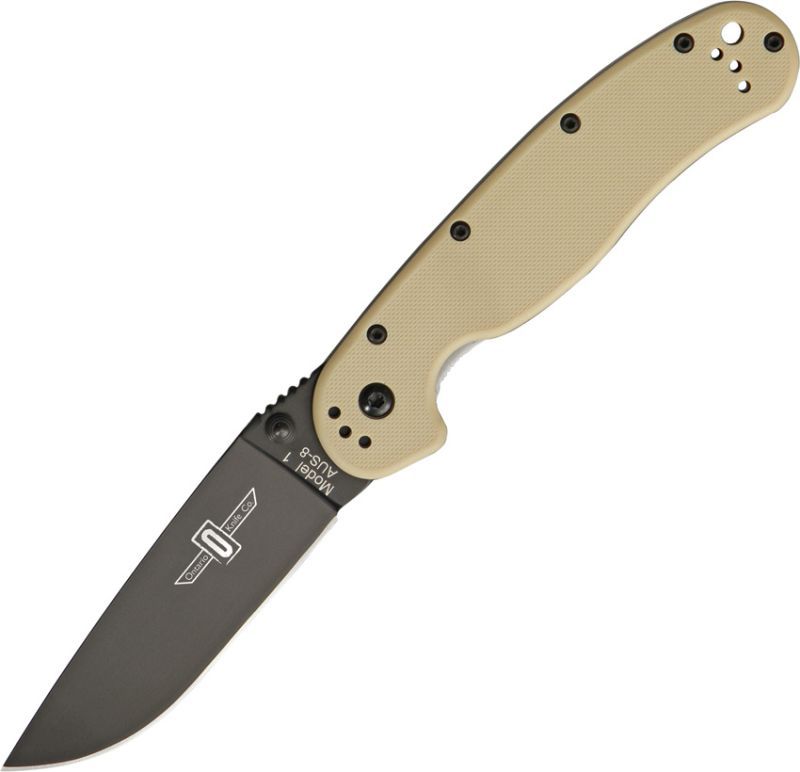 ONTARIO Zatvárací nôž RAT-1 Linerlock - čierny/desert tan (ON8846DT)