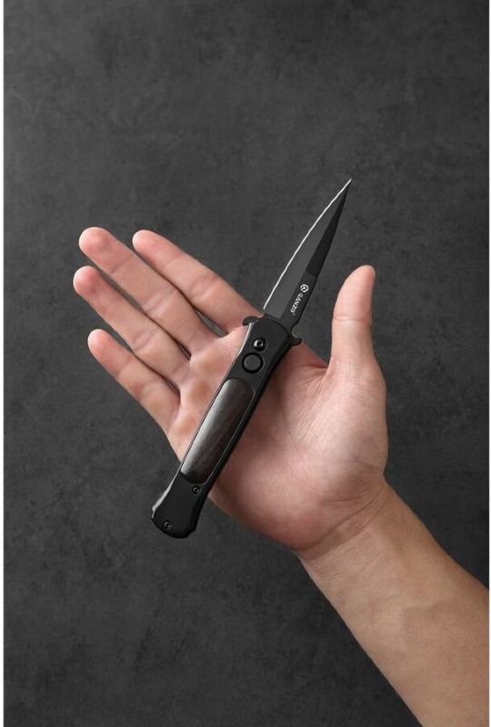 GANZO Zatvárací nôž G707B ButtonLock Black - black (G707B)