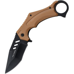 TAC FORCE Zatvárací nôž Linerlock A/O w/ finger ring - brown (TF1044BR)