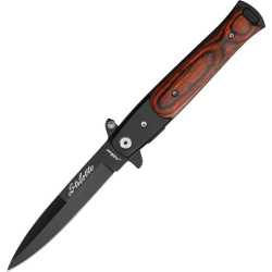 TAC FORCE Zatvárací nôž Linerlock A/O - black / brown wood onlay (TF428WB)