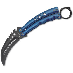 ALBAINOX Nôž motýlik Tréningový Karambit 9,5 Black - blue (02231)