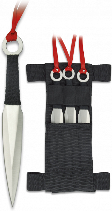 ALBAINOX Vrhací nôž 10cm, sada 3ks - black / red (31801)