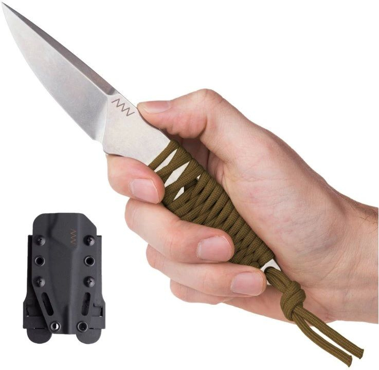 ANVKnives Nôž s pevnou čepeľou P100 Sandvik 14C28N/SW - coyote cord (ANVP100-051)