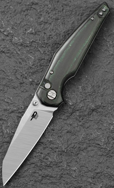 BESTECH Zatvárací nôž SNAKEBIRD ButtonLock - green (BG58A)