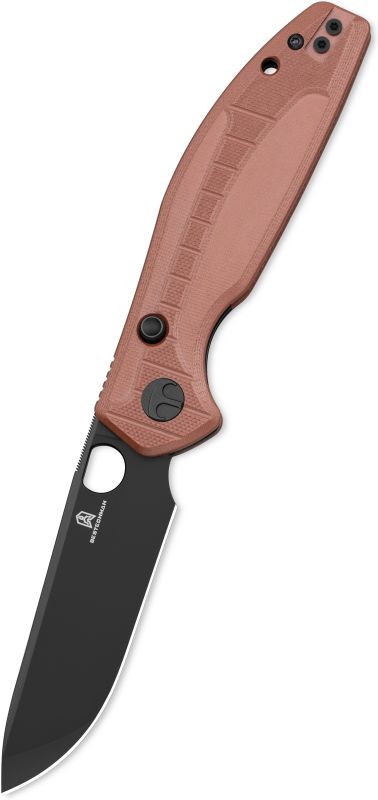 BESTECH Zatvárací nôž ANGRY OWL ButtonLinerLock Black PVD - brown (BMK12D-2)